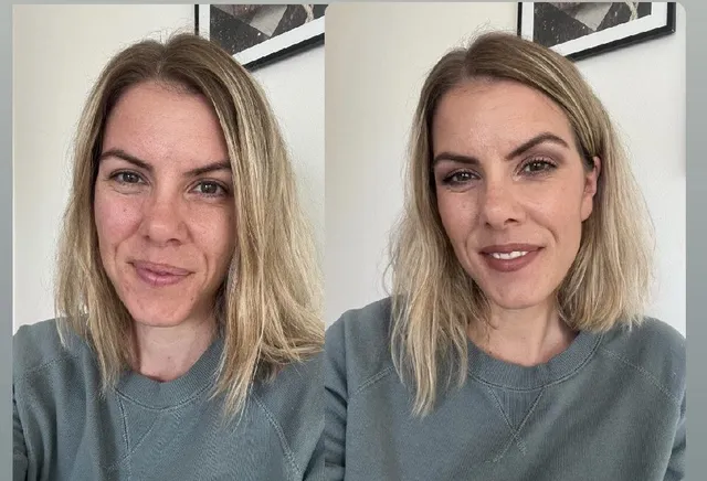 Min variant av before &amp; after makeup! Grundat ansiktet