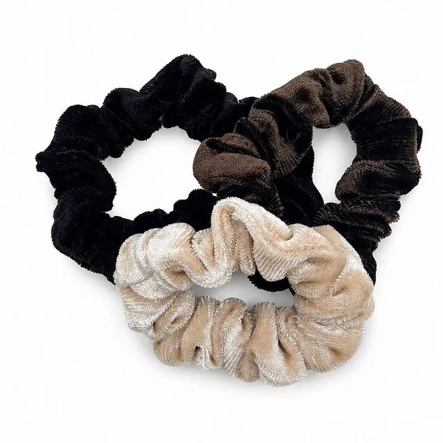 Julie Velvet Scrunchie Mix - 3 pcs. Dark